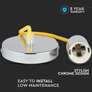 Hanging lamp frame, metal, chrome, yellow wire, D36, V-TAC