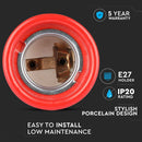 Takfäste i porslin, röd, V-TAC