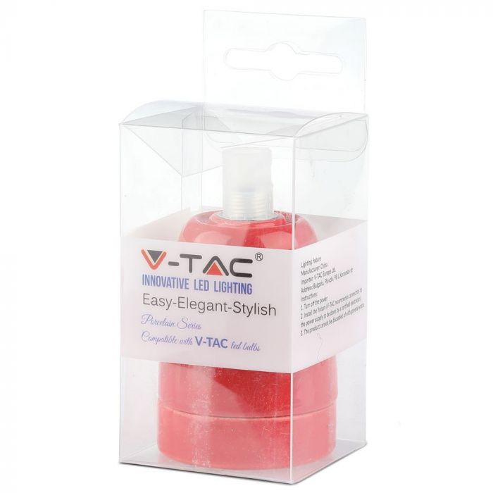 Takfäste i porslin, röd, V-TAC