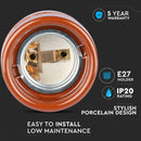 Porcelāna stiprinājums pie griestiem, brūns, V-TAC