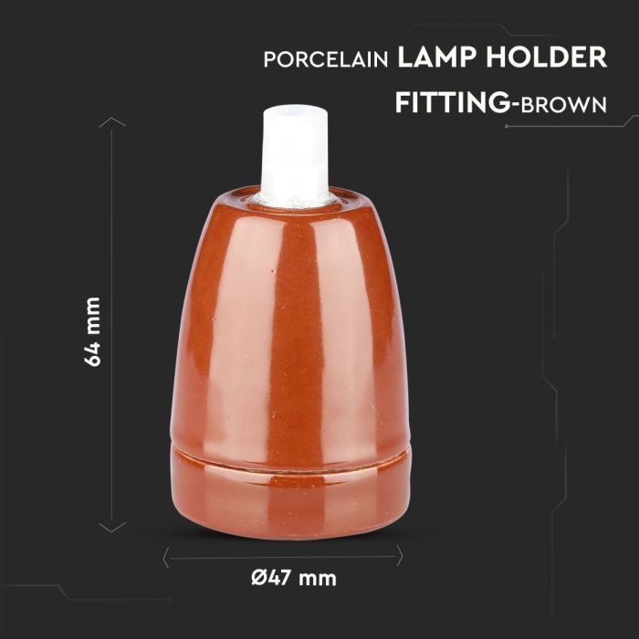 Porcelāna stiprinājums pie griestiem, brūns, V-TAC