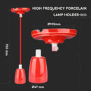 Hanging porcelain lamp frame on E27 base, red, V-TAC