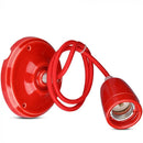 Hanging porcelain lamp frame on E27 base, red, V-TAC