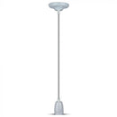 Iekarams porcelāna spuldžu ietvars uz E27 cokola, pelēks, V-TAC