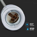 Iekarams porcelāna spuldžu ietvars uz E27 cokola, pelēks, V-TAC