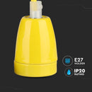 Iekarams porcelāna spuldžu ietvars uz E27 cokola, dzeltens, V-TAC