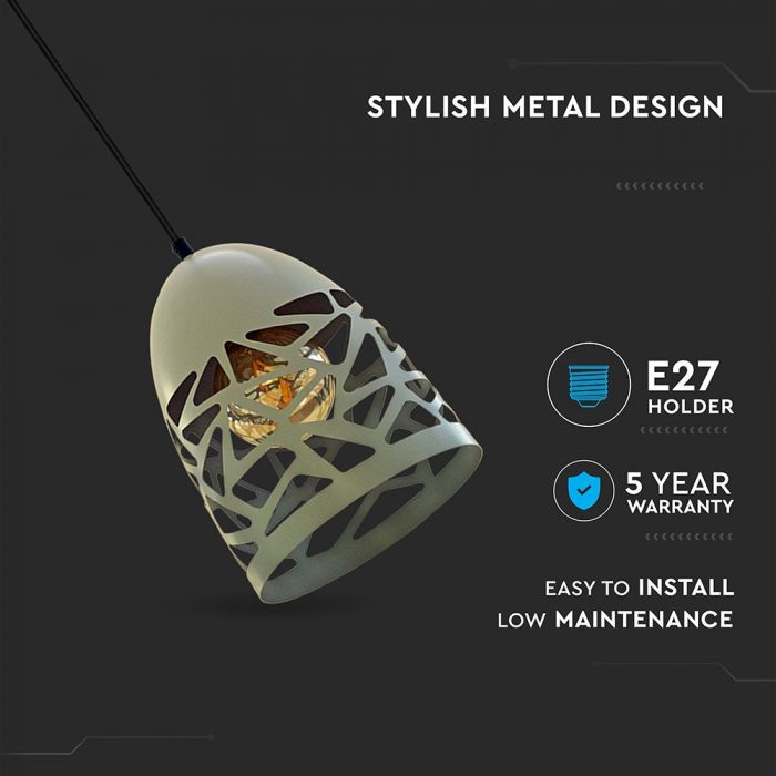 Металлический патрон для лампы с цоколем E27, серый матовый, V-TAC