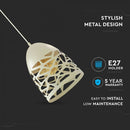 Metal lamp pendant on E27 base, white, V-TAC