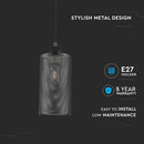 Lamp pendant with E27 base, black, V-TAC