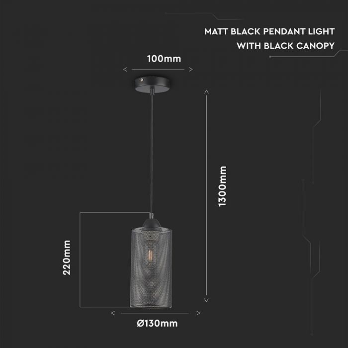 Патрон для лампы с цоколем E27, черный, V-TAC