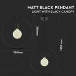 Hanging lamp frame, metal, D320, ''Matt Black", V-TAC