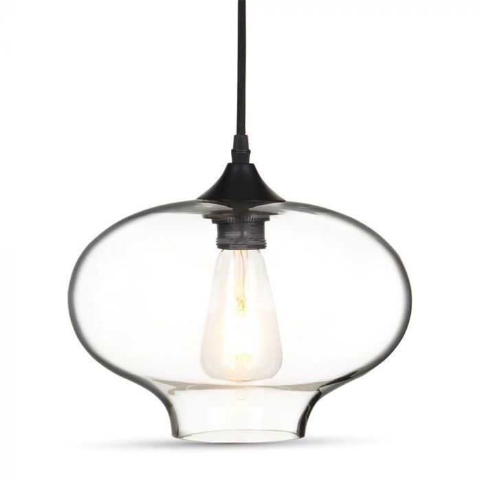 Rippvalgusti hoidja, klaas, läbipaistev, D265, ''Light clear glass'', V-TAC