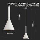 FOR SALE_Double lamp holder, aluminium, white, V-TAC