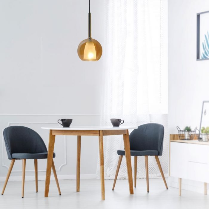 Exempel REA_Upp från E27-sockel Glödlampshållare (dubbelglas), bärnstensfärgat och vitt glas, D180, V-TAC