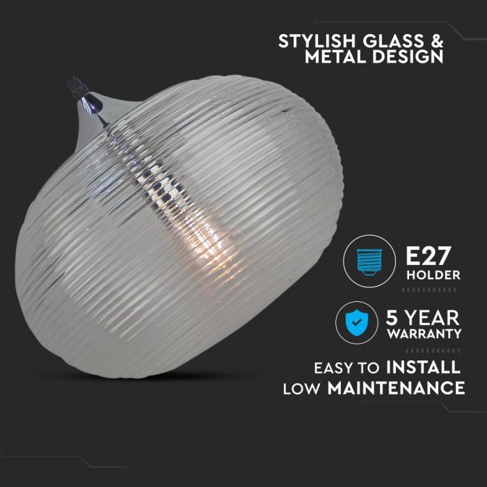 Sokkel E27 lambipesa, must läbipaistev klaas, D330, V-TAC