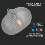 På E27-sockel Glödlampshållare, svart transparent glas, D330, V-TAC