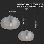 På E27-sockel Glödlampshållare, svart transparent glas, D330, V-TAC