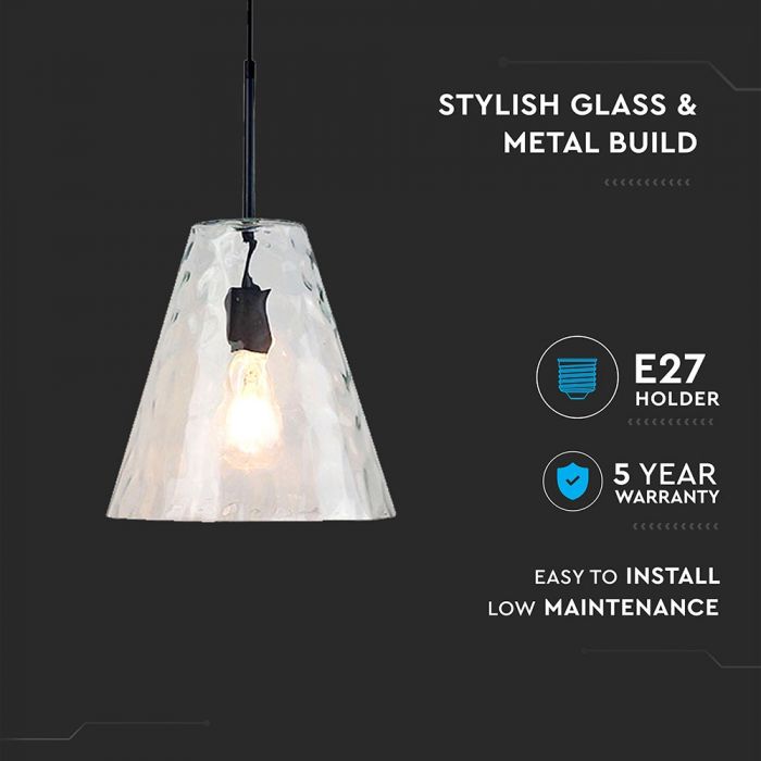 Hanging lamp frame, glass dome, D270, V-TAC