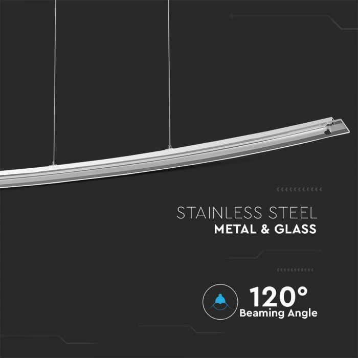 18W(1350Lm) LED laevalgusti, kroomitud metall, V-TAC, IP20, neutraalne valge 4000K