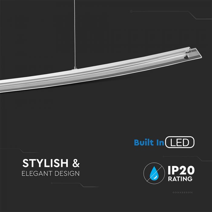 18W(1350Lm) LED laevalgusti, kroomitud metall, V-TAC, IP20, neutraalne valge 4000K
