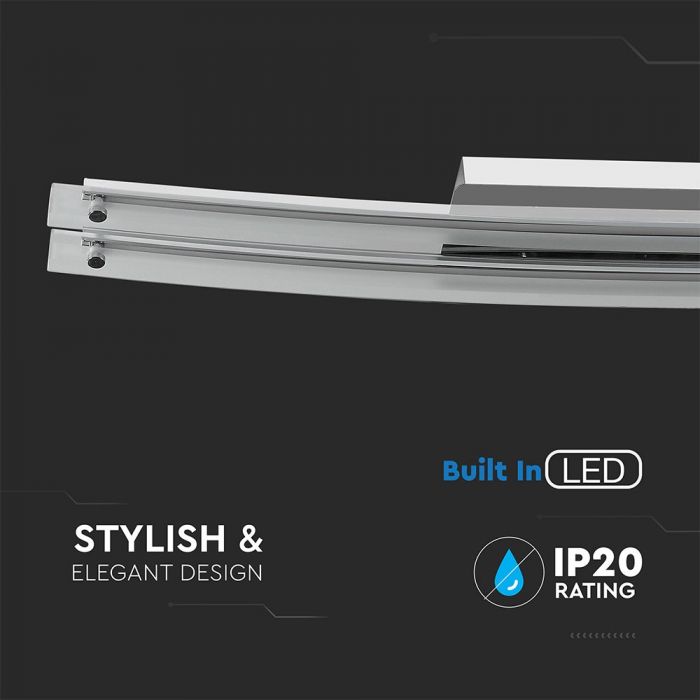 36W(2700Lm) LED-takarmatur 98,5cm, kromad metall, V-TAC, IP20, neutralvit 4000K