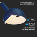 Metal lamp pendant on E27 base, blue, V-TAC
