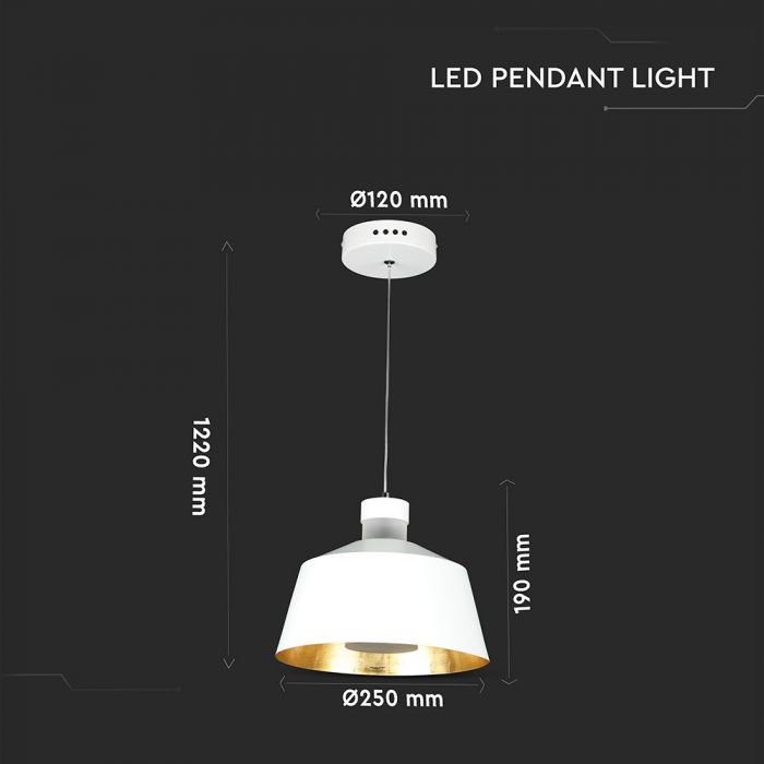 7W(400Lm) LED rippvalgusti, V-TAC, neutraalne valge 4000K