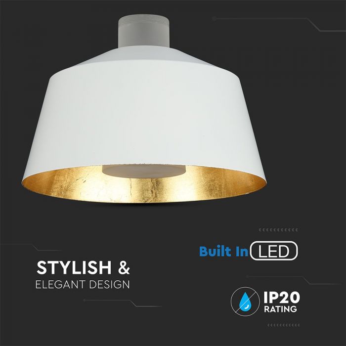 7W(400Lm) LED pendant light, V-TAC, IP20, Ø250xH190mm, warm white light 3000K