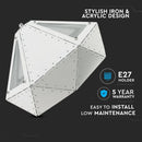 Подвесной патрон для лампы с цоколем E27, белый, металл, V-TAC