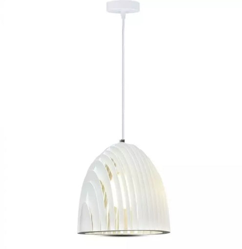 Hanging lamp frame on E27 plinth, glass, white, D:250x270 mm, V-TAC