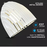 Hanging lamp frame on E27 plinth, glass, white, D:250x270 mm, V-TAC