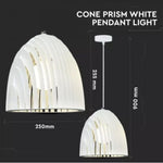 Hanging lamp frame on E27 plinth, glass, white, D:250x270 mm, V-TAC
