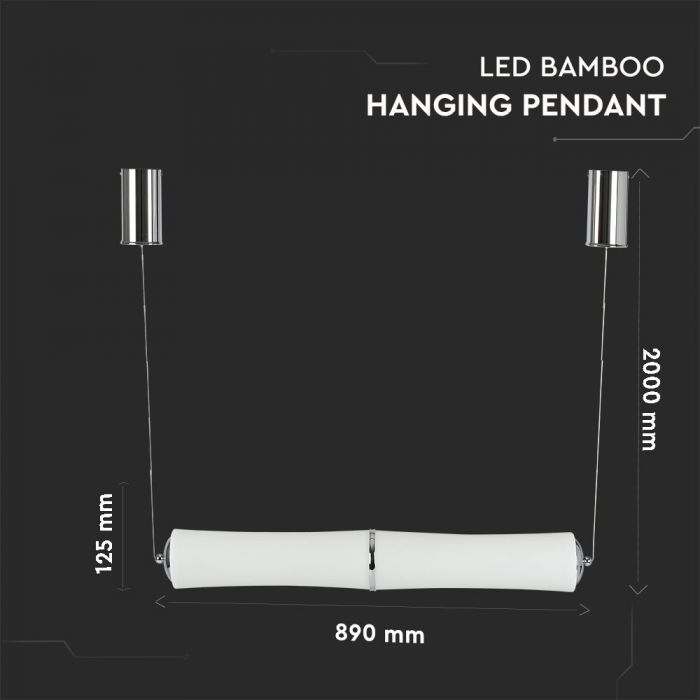 32W (2100Lm) LED rippvalgusti, V-TAC, dimmerdatav, soe valge valgus 3000K