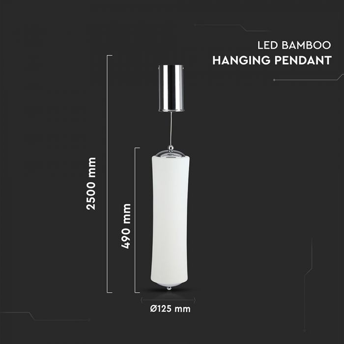 18W (1200Lm) LED rippvalgusti, V-TAC, dimmerdatav, soe valge valgus 3000K