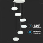 72W LED disainvalgusti, valge, V-TAC, Ø390x2000mm, soe valge valgus 3000K