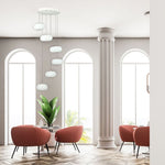 72W LED disainvalgusti, valge, V-TAC, Ø390x2000mm, soe valge valgus 3000K