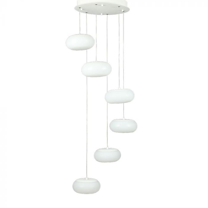 72W LED disainvalgusti, valge, V-TAC, Ø390x2000mm, soe valge valgus 3000K