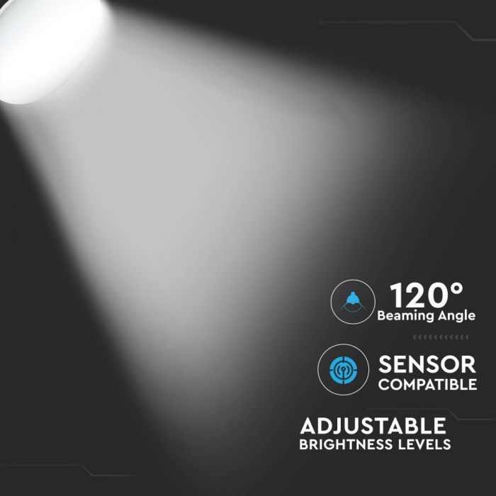 40W(3100Lm)LED Декоративный настенный светильник, круглый, куполообразный, белый, V-TAC, теплый белый свет 3000K