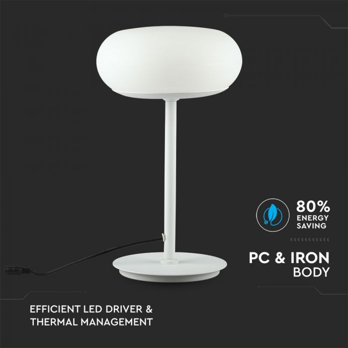 Светодиодная настольная лампа 25 Вт, V-TAC, IP20, белая, диммируемая, 3000K off-white