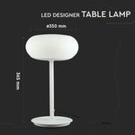 25W LED disainlaualamp, V-TAC, IP20, valge, timmitav, 3000K naturaalvalge