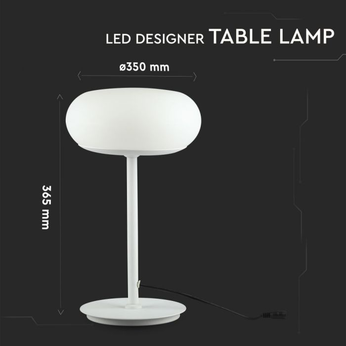 25W LED disainlaualamp, V-TAC, IP20, valge, timmitav, 3000K naturaalvalge