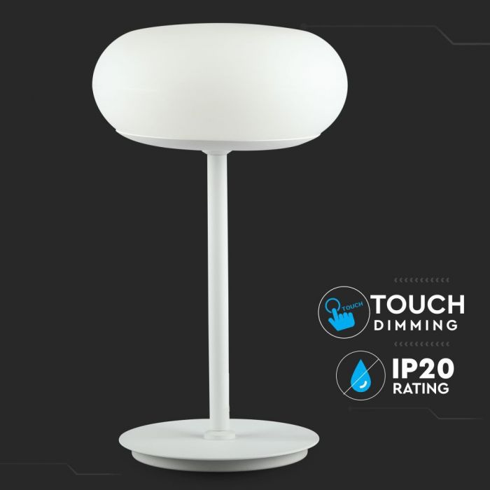 25W LED dizaina galda lampa, V-TAC, IP20, balta, dimmējama, sili balta gaisma 3000K