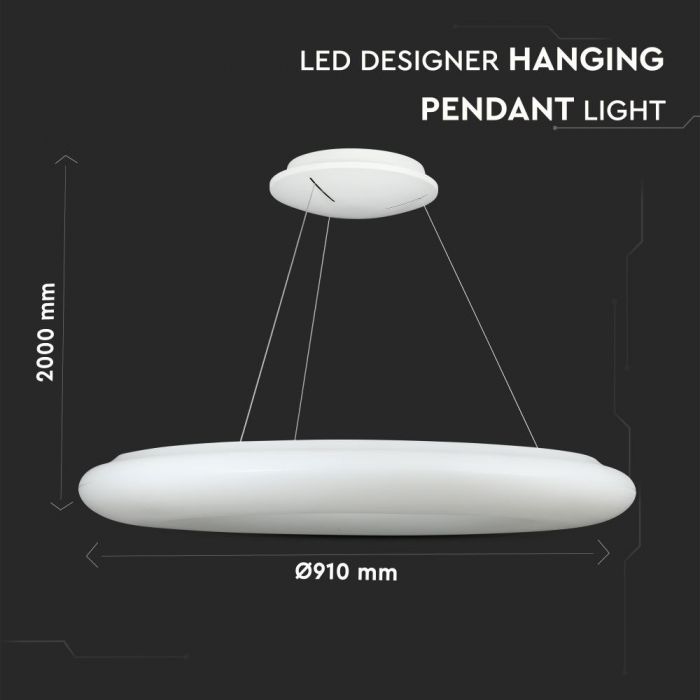 105W LED hanging design lamp, white, V-TAC, 910x2000mm, warm white light 3000K