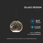E27 LED hanging glass 3D lamp, A60/67, ST-64, V-TAC