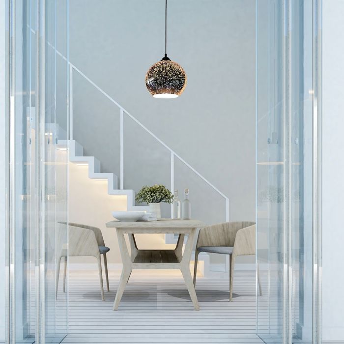 E27 LED hanging glass 3D lamp, A60/67, ST-64, V-TAC