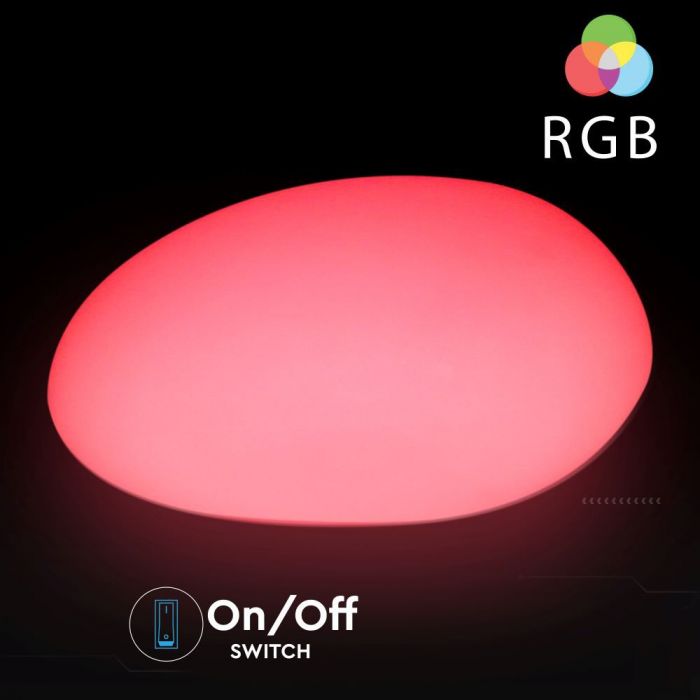 0.5W(18Lm) LED interjera apgaismojums, krāsaina RGB, IP67, litija baterija 10000 mAh uzlādējama, ar tālvadības pulti, 28 x 21 x 17 cm, V-TAC
