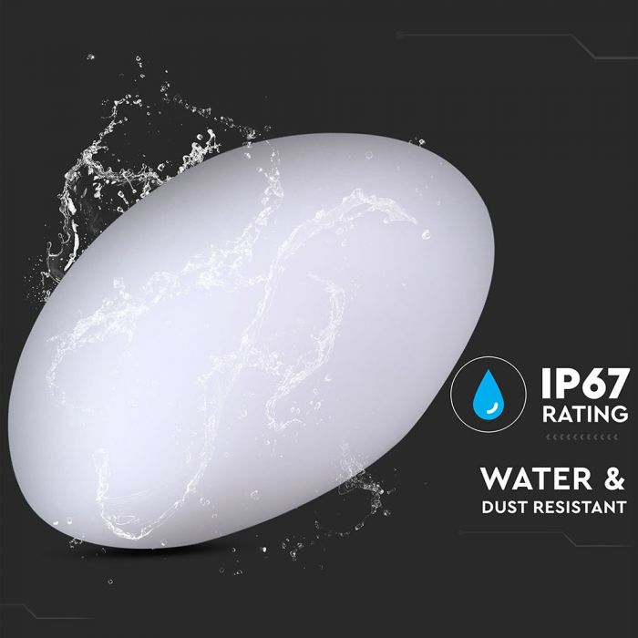 0.5W(18Lm) LED interjera apgaismojums, krāsaina RGB, IP67, litija baterija 10000 mAh uzlādējama, ar tālvadības pulti, 28 x 21 x 17 cm, V-TAC