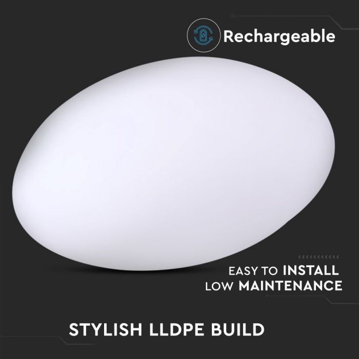 0.5W(18Lm) LED interjera apgaismojums, krāsaina RGB, IP67, litija baterija 10000 mAh uzlādējama, ar tālvadības pulti, 32x 25 x 17cm ,V-TAC