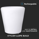 0.5W(18Lm) LED interjera apgaismojums, krāsaina RGB, IP67, litija baterija 10000 mAh uzlādējama, ar tālvadības pulti, 28 x 29 cm, V-TAC