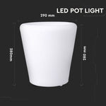 0.5W(18Lm) LED interjera apgaismojums, krāsaina RGB, IP67, litija baterija 10000 mAh uzlādējama, ar tālvadības pulti, 28 x 29 cm, V-TAC